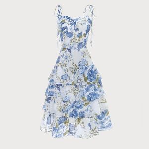 RIHOAS Blue Floral Dress